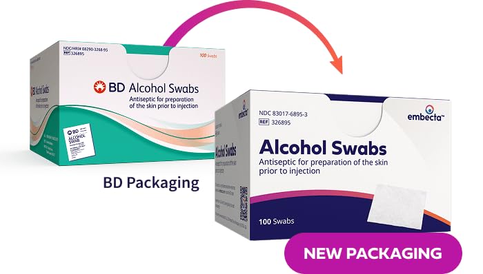B & D Alcohol Swabs 100 Each, White, 100 Count (Pack of 1) - Image 3